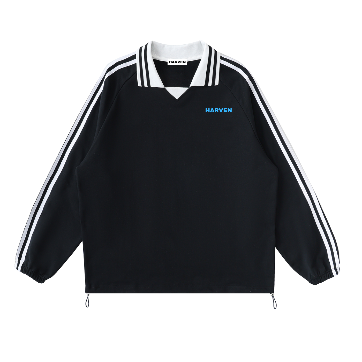 Striped Lapel Sweatshirt