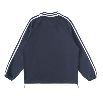 Striped Lapel Sweatshirt