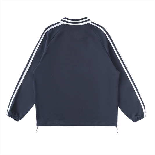 Striped Lapel Sweatshirt