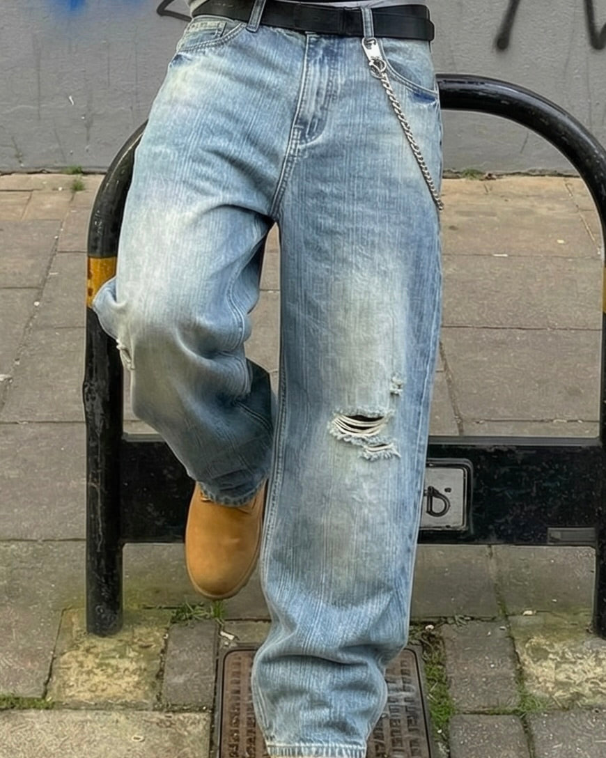Grey-Blue Denim Jeans