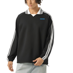 Striped Lapel Sweatshirt