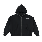 Fleeced Full-Zip Boxy Hoodie