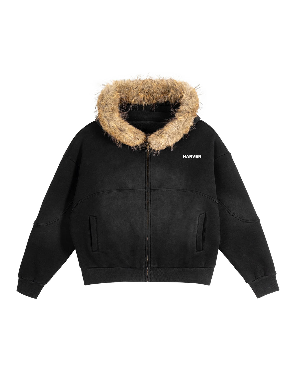 Sudadera con capucha y pelo