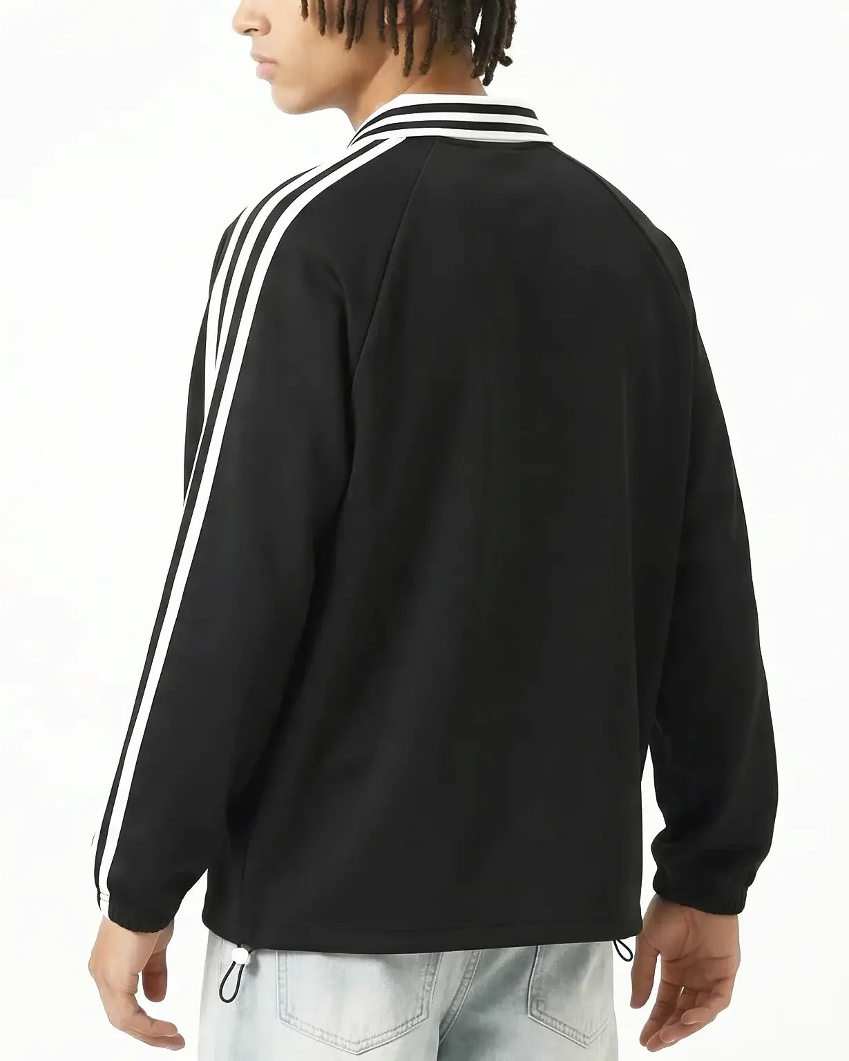 Striped Lapel Sweatshirt - Harven