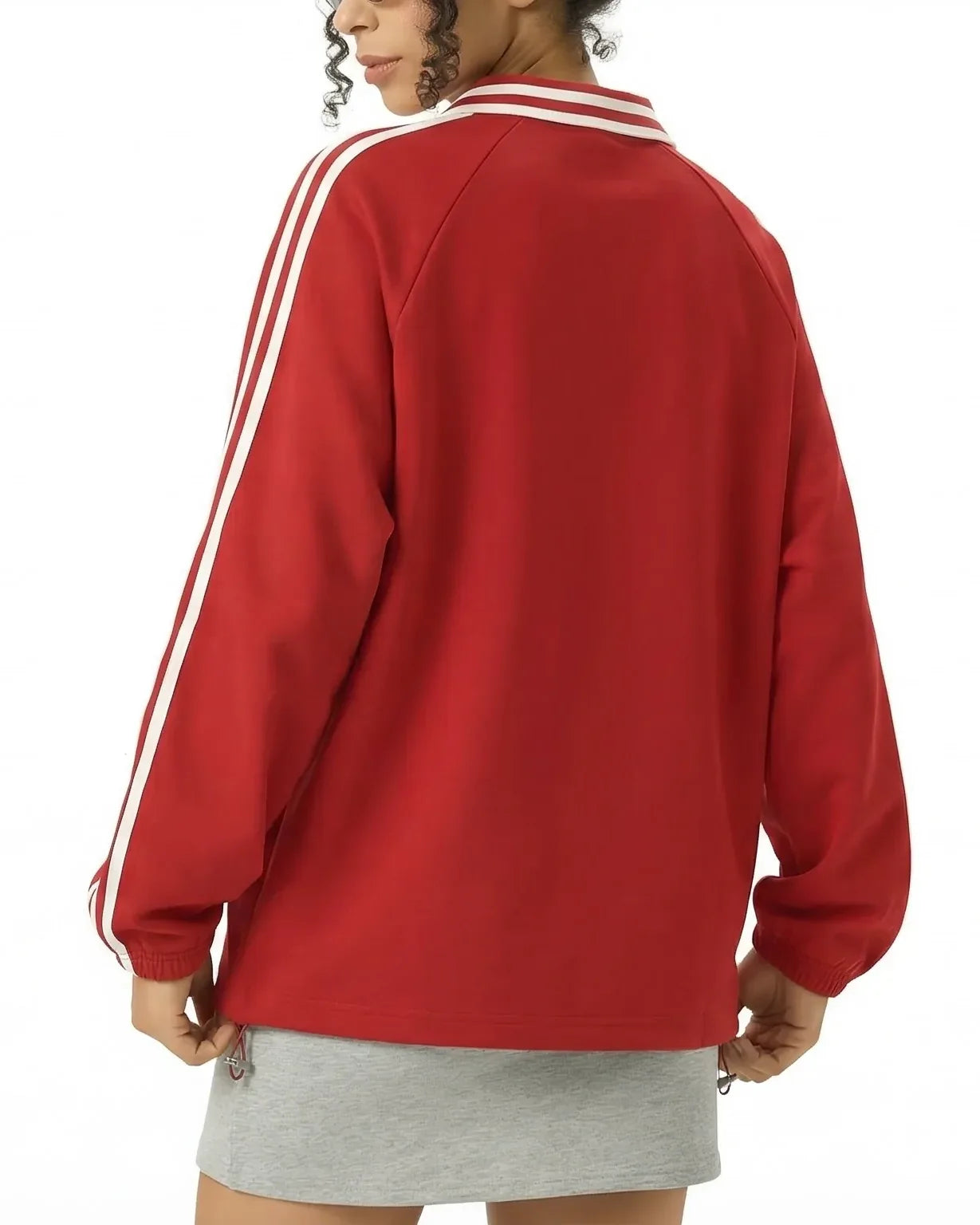 Striped Lapel Sweatshirt - Harven