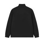 Black quarter-zip hoodie on a white background