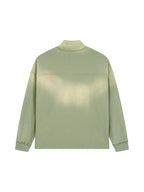 Faded Raw Edge Quarter-Zip