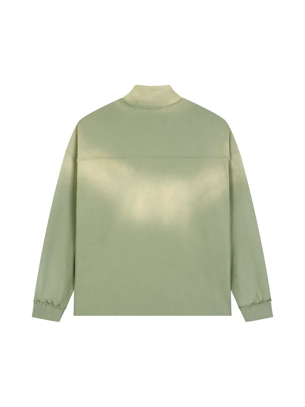 Faded Raw Edge Quarter-Zip