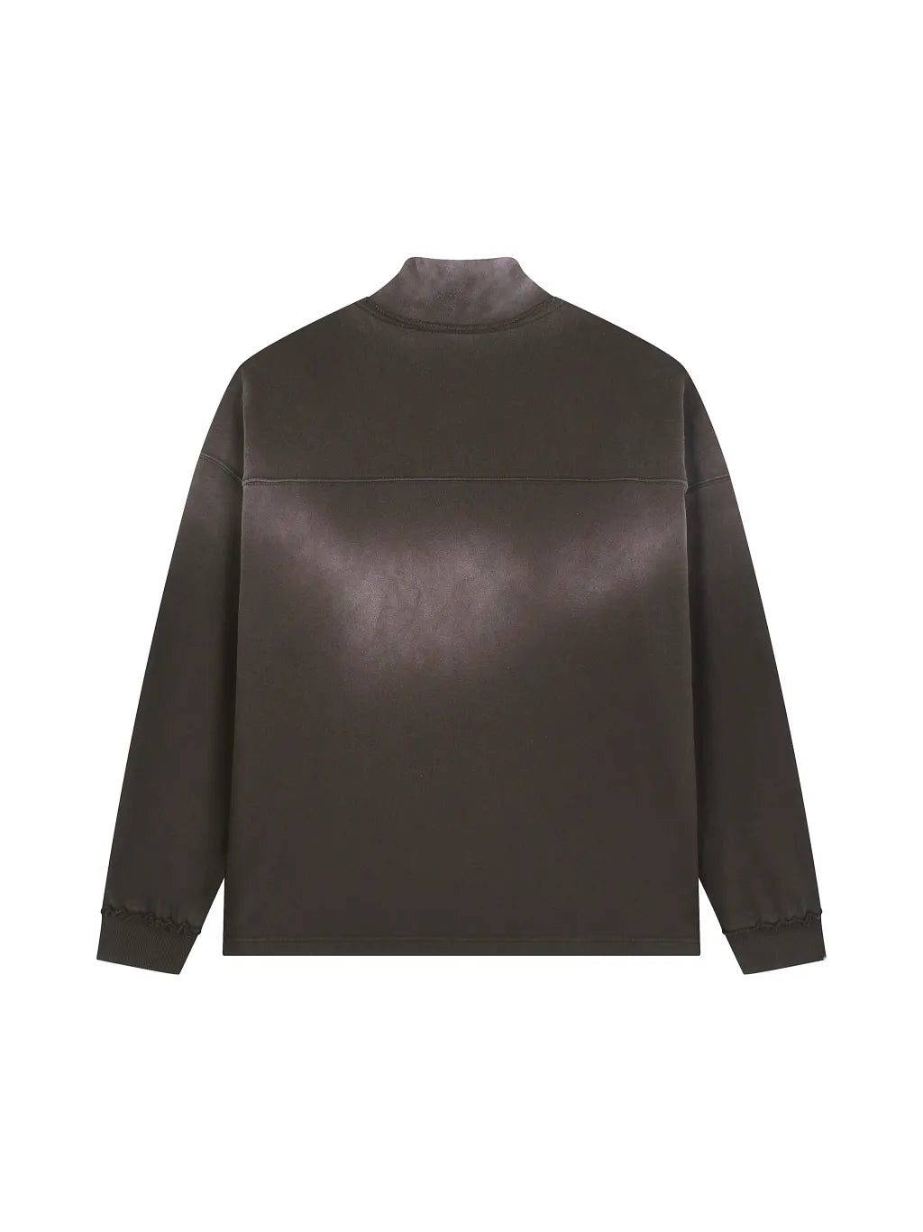 Faded Raw Edge Quarter-Zip